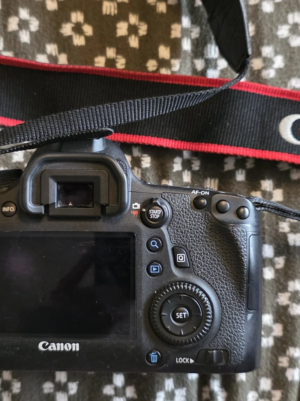 Canon Black EOS 6D DSLR Body with Red-Trim Strap
